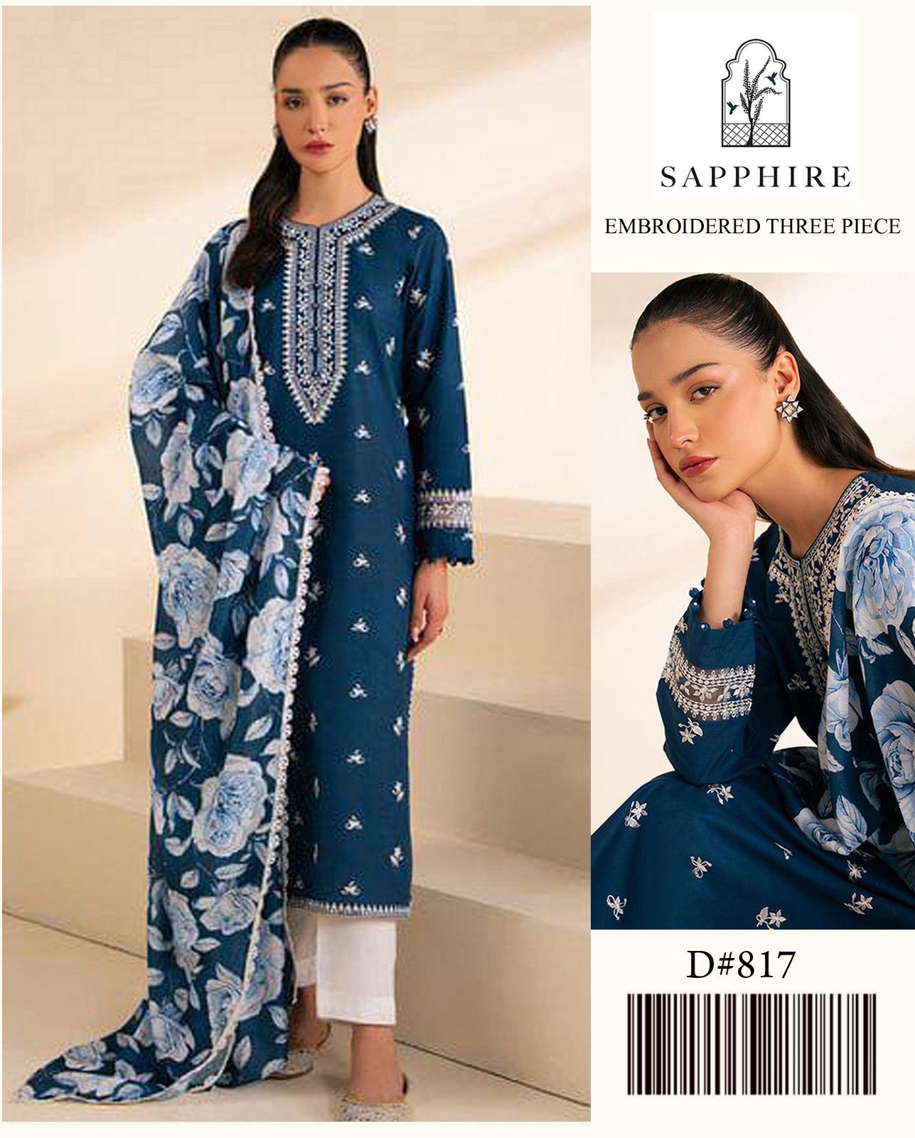 SAPPHIRE LAWN WITH DIGITAL Diamond DUPATTA*