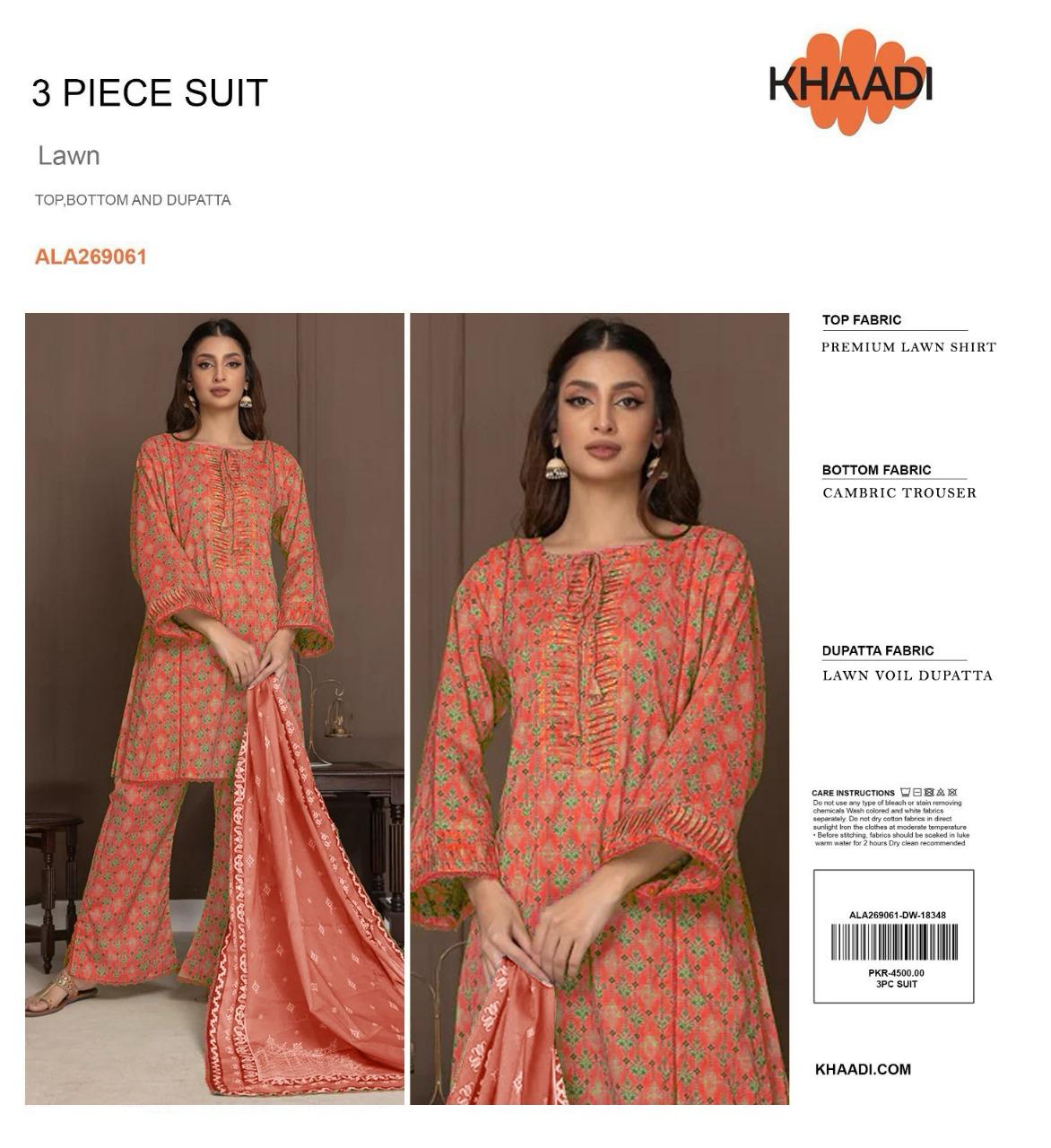 KHAADI DIDITAL PRINTED 3 PIECE