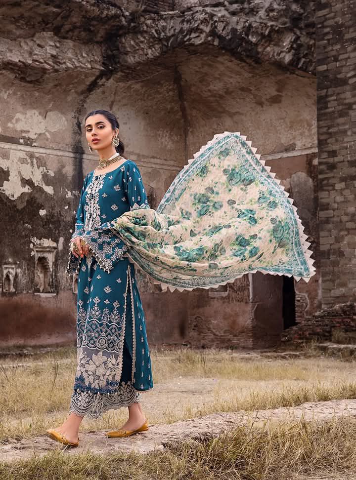 Lawn cotton with khaddi net digital print